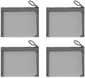 Mini Mesh Pouches (4 Pack), Small Mesh Bags with Zipper Nylon Makeup Pouches Bag Cosmetic Pouch Travel Purse Organizer Insert Diaper Inside Bag Organizers Home Organizing Size See Through Cute Gray by CarryEpic