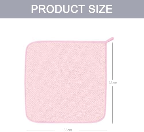 MaopaoBeauty 6 Piece Washcloth Set,100% Microfiber - Quick Dry, Thick, Soft, Plush and Highly Absorbent Luxury Hotel & Spa Bath Towel for Bathroom, Pack of 6, Pink - Image 3