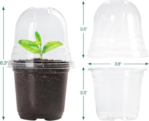 Bluepro Clear Nursery Pots with Humidity Domes, 4 Inch, 30-Pack - Image 2