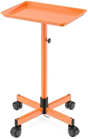 Salon Tray Tattoo Tray Salon Cart for Hair Stylist Salon Trolley Cart with Wheels Salon Rolling Tray-Orange by K-Salon