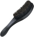 Wave Brush, Beard Brush for Men, 8x2 Inch Curved Wave Brush with Ergonomic Handle, Nylon & Boar Bristle Hair Brush, Styling Wooden Beard Brush for Home, Salon, Beard Brush by Peosaard