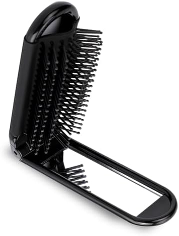 Portable Travel Hair Brush, Small Foldable Hairbrush for Women and Men by Mozeat+Lens