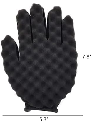 Hair Sponge Set, Magic Curl Glove, Afro Brush, Metal Pick Comb, and Twist Comb for Hairstyling (Black-6Pcs) - Image 6