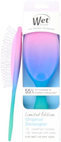 Wet Brush Original Detangler Hair Brush, Soft, Flexible Bristles Gently Detangle All Hair Types, Works on Wet or Dry Strands, Ergonomic Handle, Reduces Breakage, Limited Edition, Electric Sky Purple by WetBrush