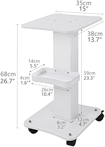 Beauty Trolley Cart with Wheels, 3 Tier Aluminum Beauty Rolling Cart, Hair Salon, Spa Salon, Vacuum Therapy Machine Trolley, Load 135lbs, 26.7 x 13.8 x 15 inch - Image 4