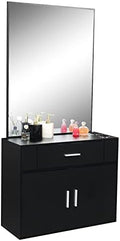 Winado Wall Mount Salon Station, Barber Salon Station with Mirror Cabinet by Winado