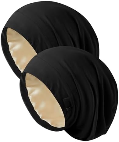 2Pcs Satin Lined Bonnet for Sleeping for Women Men by DUOMODRAGON