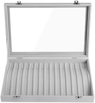 Frebeauty 15 Hooks Necklace Organizer,Velvet Necklace Holder Tray with Lid - Image 4