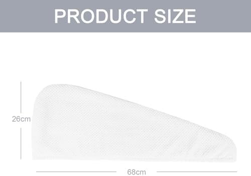 MaopaoBeauty 2 Pack Microfiber Hair Towel Wrap for Women, Hair Drying Towel with Button, Towel Turban,Head Towel to Dry Hair Quickly Lint Free, White - Image 4