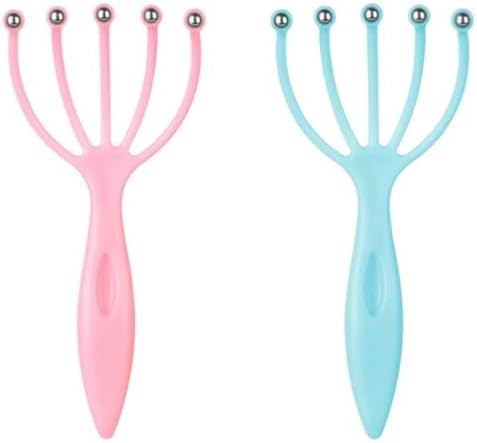 Seddy Scalp Massager, Portable Hand Held SPA Head, Neck, & Body Massager for Deep Relaxation & Stress Reduction- Stimulates Blood Circulation in the Head to Promote Hair Growth. (2 Pack) (Blue)(Pink) by Seddy