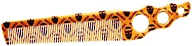 Pegasus Skulleto 518A, 8in Hard Rubber Fine Tooth Barber Clipper Comb, Handmade, Seamless, Smooth Edges, Anti Static, Heat and Chemically Resistant Comb | Peines de goma dura - Gold by AmeliaBeauty