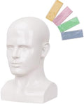 Male Mannequin Head 13.7", Glossy White Wig Hat Display Stand by LightMay