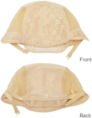2 Pcs Double Lace Wig Caps with Adjustable Straps Swiss Lace Hairnet on the Back for Making Wig (Blonde XL) - Image 5