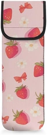 Universal Curling Iron Travel Case, Canvas Heat-Resistant Curling & Flat Iron Holder Travel Case, Hot Curling Iron Holder for Hair Tools Travel Bag or Daily Use Strawberry by Unknown