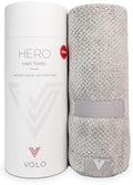 VOLO Hero Hair Towel – Ultra Soft Nanoweave™ Microfiber, Super Absorbent Quick Dry, Reduces Dry Time 50%, Anti-Frizz & Breakage, Secure Snug Strap, Large Wrap for All Hair Types - Luna Gray by VOLO