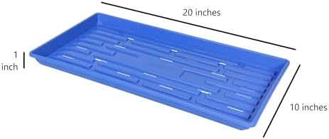 SUNPACK 10" x 20" Heavy Duty Shallow Plastic Seed Starting Tray, Blue, 1" - Lined with Drainage Holes for Excess Water and Aeration, Ideal for Greenhouses or Indoor Gardening - Image 2