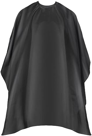 Omvoina Professional Hair Cutting Cape with Adjustable Snap Closure, Salon Barber Cape,Waterproof Hairdressing Salon Cape - 57" x 51"(Black) by Omvoina