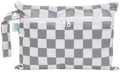Bumkins Waterproof Wet Dry Clutch Bag for Baby, Travel, Swim Suit, Cloth Diapers, Pump Parts, Pool, Gym Clothes, Toiletry, Strap to Stroller, Daycare, Zip Reusable Bag, Packing Pouch, Gray Check by Bumkins