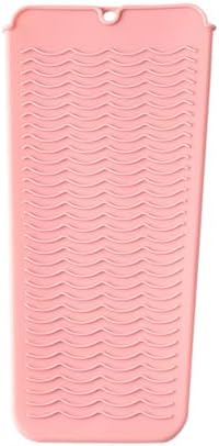 Heat Resistant Silicone Hair Iron Mat, Portable Hot Hair Tools Pad Travel Organizer Pouch for Curling Irons, Flat Irons, Hair Straightener and Hair Styling Tools (Pink) - Image 2