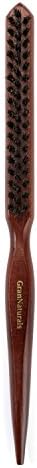 GranNaturals Teasing Boar Bristle Hair Brush for Women - Slick Back Comb with Rat Tail Pick for Hair Sectioning Used for Edge Control, Backcombing, Smoothing, and Styling Fine Hair to Create Volume by GranNaturals