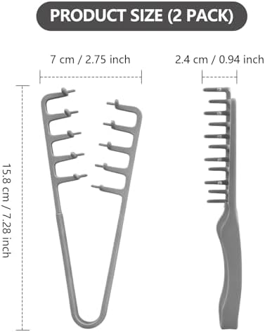2Pcs Texture Comb, Volumizing Wide Tooth Texture Hair Styling Comb, Fluffy Wide Tooth Curly Hair Comb, Fluffy Curly Hair Comb for Volume Fringe Parting, Anti-Frizz Styling Tool for Men - Image 5
