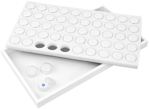 Ikee Design 50 White Foam Gem and Bead Storage Jars Stackable Display Tray - Image 5