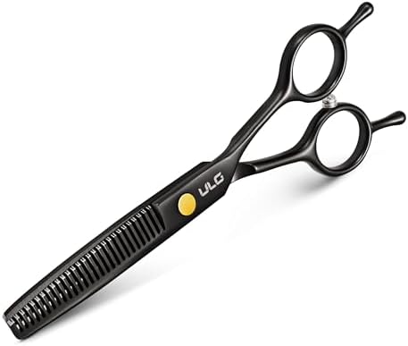 ULG Professional Thinning Shears for Hair Cutting - 6.5’’ Hair Thinning Scissors, Ultra Sharp Japanese Stainless Steel, Ergonomic Handle for Barbers, Stylists, Salon & Home Use, Black by ULG