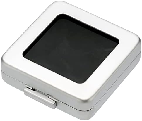 Glass Top Loose Diamond or Gemstone Display Box Case Holder Show Container Metal (Silver Medium) by JewelryBox