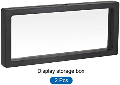 MECCANIXITY Floating Frame Display Holder Stand 3D Jewelry Display Box 11.81 x 4.33 x 0.79 inch Black for Ring Necklace Bracelet Earring Pack of 2 - Image 3