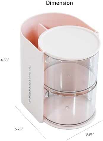 FABROK 2-Layer Hair Accessories Organizer with Hair Brush Holder, Pink - Image 2