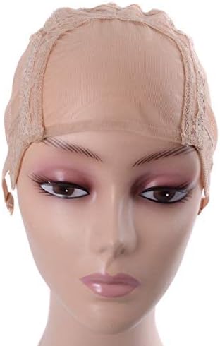 YANTAISIYU 4X4 Inch U Part Swiss Lace Wig Cap for Making Wigs with Adjustable Straps on the Back Glueless Hairnets (Blonde S) - Image 5