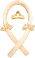 Heatless Curling Rod Headband No Heat Silk Ribbon Hair Roller Curls with Hair Claw Clip Lazy Natural Soft Wave DIY Styling Tool for Sleep in Overnight (Yellow) by BATOUDE