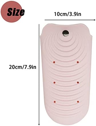 Heat Insulating Silicone Mat Pouch for Hair Styling Tools, Curling & Flat Irons Anti-Slip Travel Cover, Small Portable Straightener Pad for Curler Wands Storage, Hot Waver (Pink) - Image 2