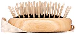 TEK – Scalp Massage Brush with Strap in Ash Wood Handmade in Italy – Stimulates Hair Growth, Ideal for Shampoo and Anti-Hair Loss Lotions – 8.5 x 5 cm – Vegan and Sustainable - Image 2
