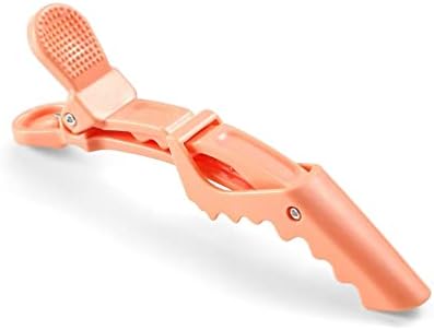 10pcs/set Multicolor Croc Alligator Clips - Transparent Plastic Hair Styling Sectioning Barrettes - Non Slip Professional Salon DIY Accessories - Hairpins (10pcs-Orange) - Image 5