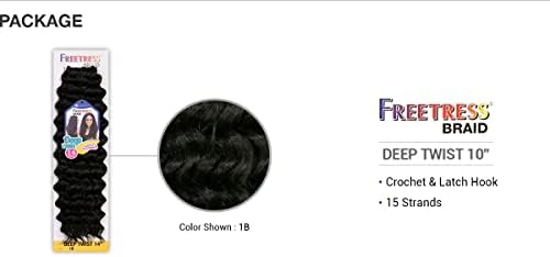 DEEP TWIST 14" (1B Off Black) - FreeTress Synthetic Hair Crochet Braid - Image 3