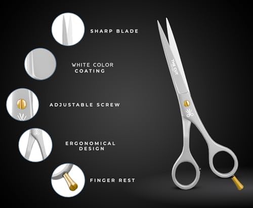 The Cut Factory- 6.5” Professional Hair Scissors - High Carbon 420 Stainless Steel Hair Cutting Scissors, Ultra-Sharp Barber Shears for Salon & Home (WHITE) - Image 3