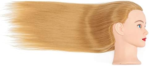 Mannequin Head 26-28" Synthetic Blonde Hair for Hairdresser - Image 5