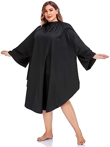 PERFEHAIR Professional Salon Client Hair Cutting Cape Gown, Barber Haircut Cape with Sleeves - Black by PERFEHAIR