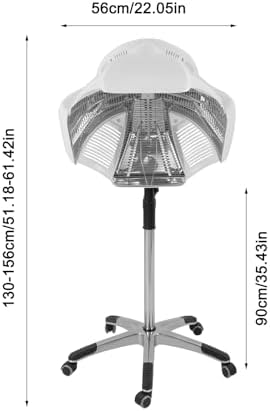 Hair Oil Heater,1800 W 110 V Free-Stand Hair Dryer with Universal Wheels,Perm Processor Stand Hair Dyeing for Hair Care,Dyeing,Oil Treatment (White 2) - Image 7