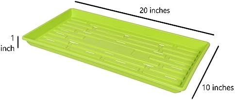 SUNPACK 10" x 20" Heavy Duty Shallow Plastic Seed Starting Tray, Lime Green, 1" (Pack of 10) - Lined with Drainage Holes for Excess Water and Aeration, Ideal for Greenhouses or Indoor Gardening - Image 4