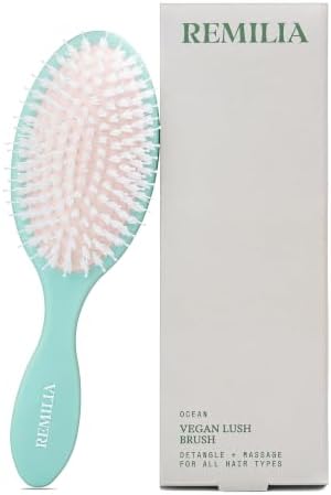 Smoothing Paddle Hair Brush for Frizz Control, Snag free Scalp Comfort by RemiliaHair