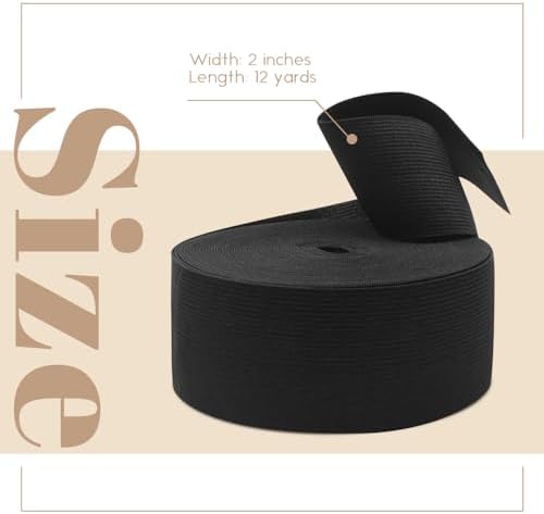 Dreamlover Black Elastic Band for Sewing, 2 Inches x 12 Yard - Image 2