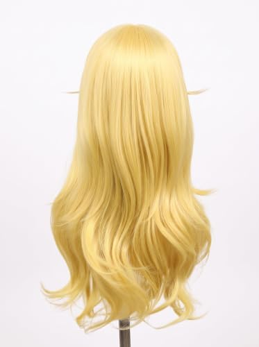 Girls Blonde Curly Princess Wig Long Golden Wig with Crown,Ear Clips,Brooch Earrings for Halloween Cosplay Wigs (Blonde) - Image 5