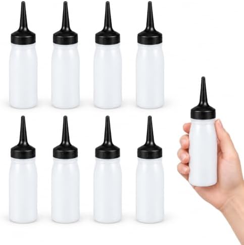 DOITOOL 9 Pcs Hair Dye Bottles, Small PP Pointed Tip Applicators by DOITOOL