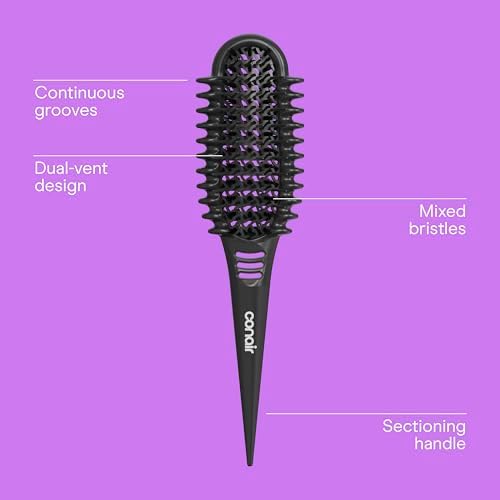 Conair Curl Define Pro Detangling Hairbrush, Short, Loose Curls, Dual Vents - Image 3