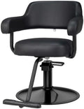 OmySalon Barber Chairs for Barbershop Dark Brown and Gold Styling Chair, Salon Chair for Hair Stylist Heavy Duty Hydraulic Pump, 360°Swivel with Footrest, Hairdressing Beauty Spa Braiding Equipment by OmySalon