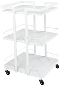Esthetician Cart with Wheels Utility Salon Rolling Trolley, White Mobile Storage Organizer for Beauty Spa Cosmetology Massage, Tattoo Manicure Facial Tool Holder Station by OmySalon