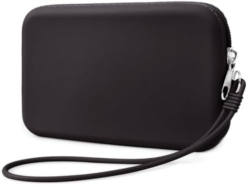 Silicone Small Makeup Pouch for Travel, Toiletry Bag Cute Portable Cosmetic Organizer - Waterproof, Mini Zipper Clutch - Black by FFpaw