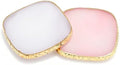 2 Pcs Resin Nail Art Palette, Pink Square Mixing Tray with Gold Edge by Pengxiaomei